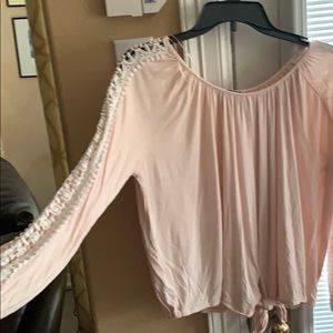 Very Soft, light pink long sleeve blouse